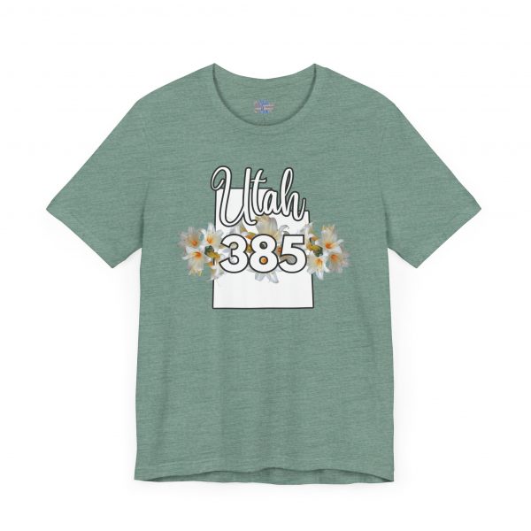 Utah State Flower Sego Lily 385 Area Code by State of Mine Floral Unisex Tee, Casual Shirt, Vintage Vibe, Gift for Utah Lovers, Summer Wear, Vacation Essential - Image 31