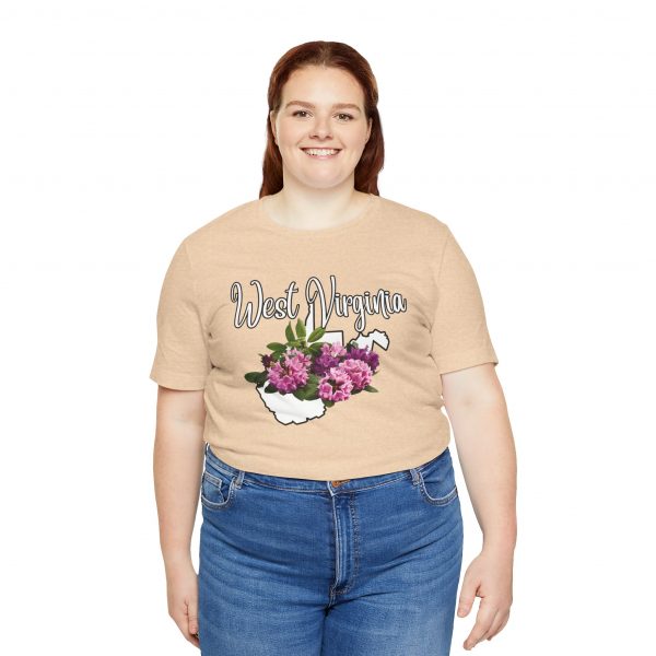 West Virginia State Flower the Rhododendron by State of Mine Tee, Unisex Jersey Short Sleeve Shirt, Perfect for Gifts, Travel, and Casual Wear, Ideal for Summer, Birthdays, and [...] - Image 8