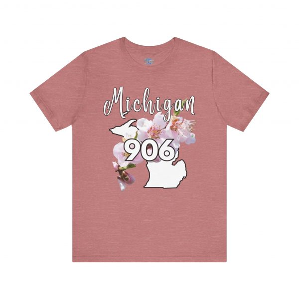 Michigan State Flower The Apple Blossom 906 Area Code by State of Mine. Unisex Jersey Short Sleeve Tee - Cozy Everyday Wear, Casual Style, Summer Essentials, Gift for Friends, Graphic Tee - Image 8