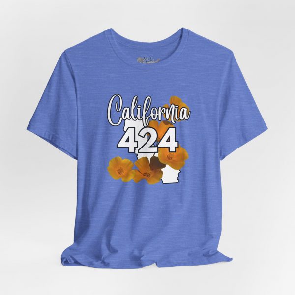 California State Flower the California Poppy 424 Area Code by State of Mine Tee, Unisex Jersey Short Sleeve Shirt, Perfect for Gifts, Travel, and Casual Wear, Ideal for Summer, Birthdays, and [...] - Image 3