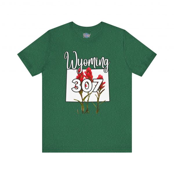 Wyoming State Flower The Indian Paintbrush Area Code 307 by State of Mine Tee - Unisex Jersey Short Sleeve T-Shirt, Nature Lover Gift, Travel Souvenir, Spring Style, Casual Wear - Image 41
