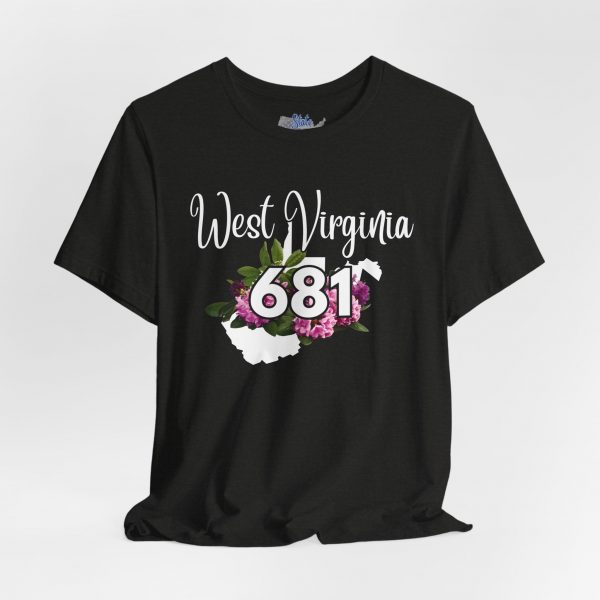 West Virginia State Flower the Rhododendron Area Code 681 by State of Mine Tee, Unisex Jersey Short Sleeve Shirt, Perfect for Gifts, Travel, and Casual Wear, Ideal for Summer, Birthdays, and [...] - Image 11