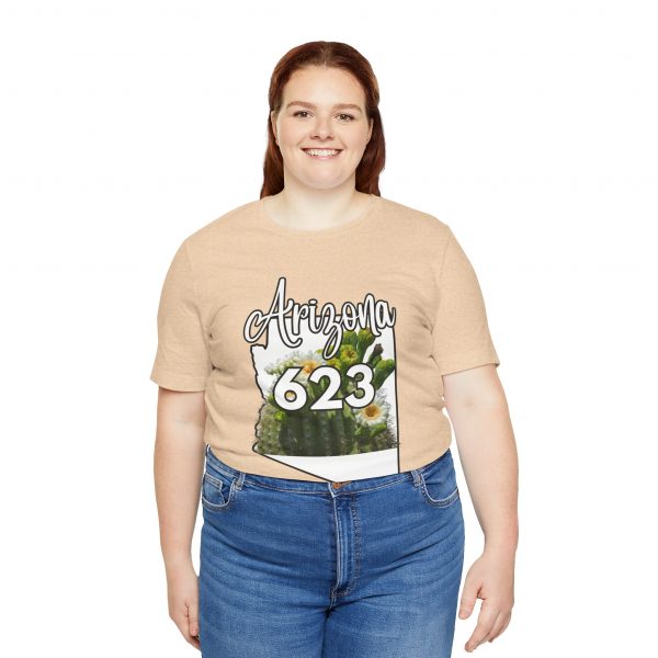 Arizona State Flower the Saguaro Blossom Area Code 623 by State of Mine  Tee, Unisex Jersey Short Sleeve Shirt, Perfect for Gifts, Travel, and Casual Wear, Ideal for Summer, Birthdays, and [...] - Image 8