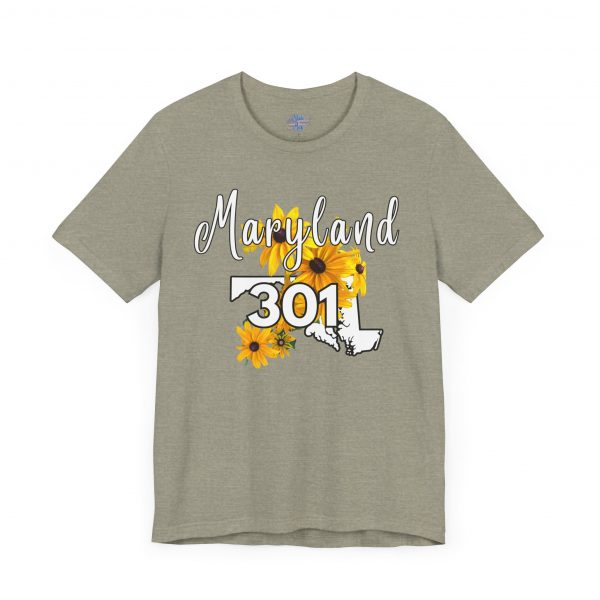 Maryland State Flower 301 Area Code by State of Mine Short Sleeve Tee, Casual Tee, Maryland Gift, Summer Shirt, State Pride Top, Floral Graphic Tee, Unisex T-Shirt - Image 23