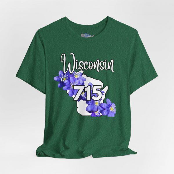 Wisconsin State Flower the Blue Violet by State of Mine Area Code 715 Tee, Unisex Jersey Short Sleeve Shirt, Perfect for Gifts, Travel, and Casual Wear, Ideal for Summer, Birthdays, and [...] - Image 17