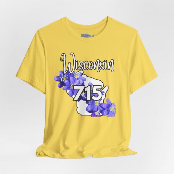 Wisconsin State Flower the Blue Violet by State of Mine Area Code 715 Tee, Unisex Jersey Short Sleeve Shirt, Perfect for Gifts, Travel, and Casual Wear, Ideal for Summer, Birthdays, and [...] - Image 15