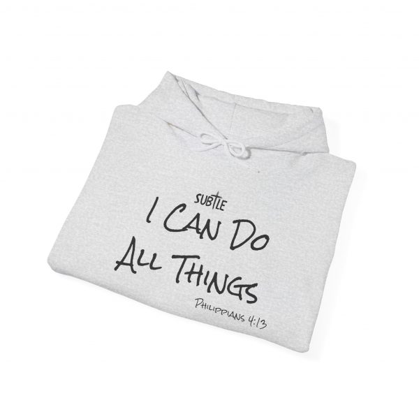 I Can Do All Things by Subtle--Unisex Hoodie, Cozy Sweatshirt, Faith-Based Inspirational Apparel, Philippians 4:13 - Image 14