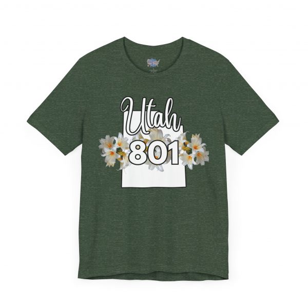 Utah State Flower Sego Lily 801 Area Code by State of Mine Floral Unisex Tee, Casual Shirt, Vintage Vibe, Gift for Utah Lovers, Summer Wear, Vacation Essential - Image 35