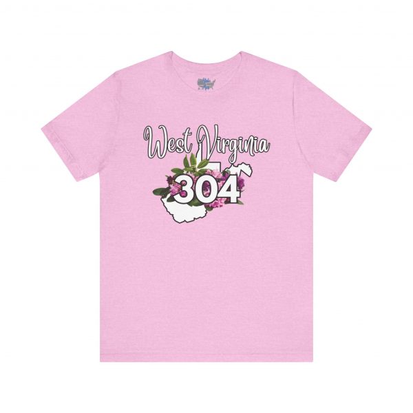 West Virginia State Flower the Rhododendron Area Code 304 by State of Mine Tee, Unisex Jersey Short Sleeve Shirt, Perfect for Gifts, Travel, and Casual Wear, Ideal for Summer, Birthdays, and [...] - Image 27