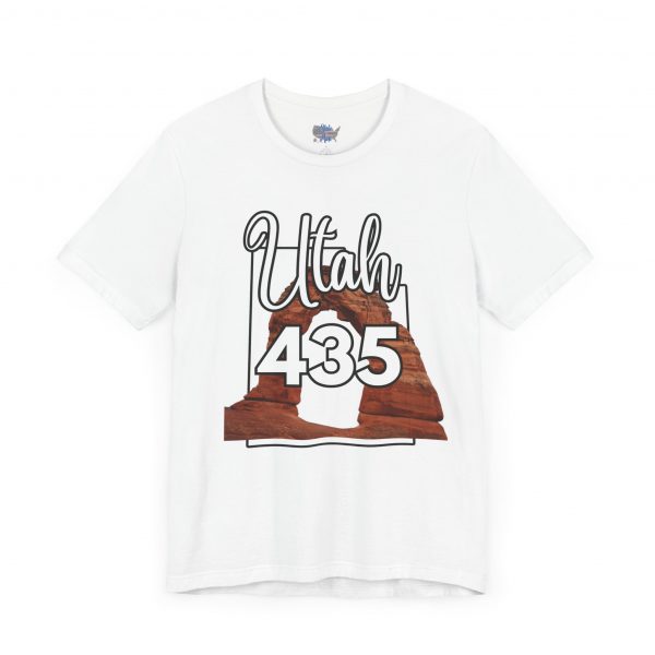 Utah 435 Area Code Arches by State of Mine. Unisex Jersey Tee, Outdoor Adventure Shirt, Travel Gift, Casual Wear, Summer Tee, Unique Design - Image 6