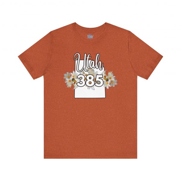 Utah State Flower Sego Lily 385 Area Code by State of Mine Floral Unisex Tee, Casual Shirt, Vintage Vibe, Gift for Utah Lovers, Summer Wear, Vacation Essential - Image 13