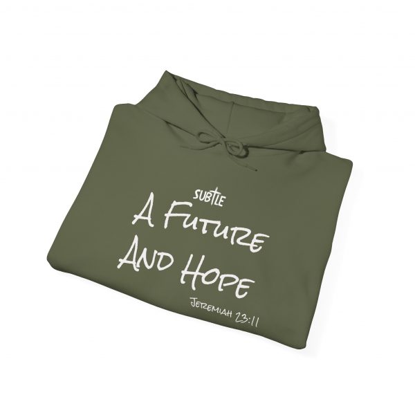 A Future and Hope by Subtle--Unisex Dark Colored Hoodie, Cozy Sweatshirt, Faith-Based Inspirational Apparel, Jeremiah 23:11 - Image 16