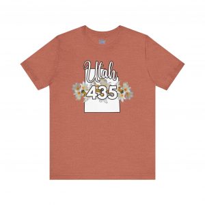 Utah State Flower Sego Lily 435 Area Code by State of Mine Floral Unisex Tee, Casual Shirt, Vintage Vibe, Gift for Utah Lovers, Summer Wear, Vacation Essential