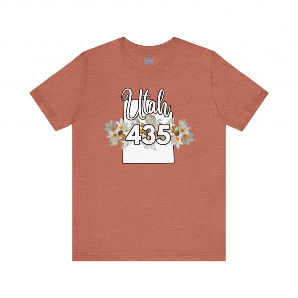 Utah State Flower Sego Lily 435 Area Code by State of Mine Floral Unisex Tee, Casual Shirt, Vintage Vibe, Gift for Utah Lovers, Summer Wear, Vacation Essential