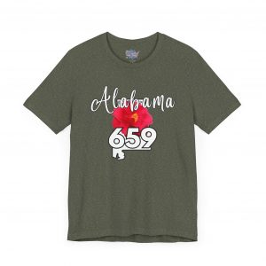 Alabama State Flower the Camellia 659 Area Code Tee by State of Mine, Casual Summer Wear, State Pride T-Shirt, Travel Souvenir, Gift for Him/Her, Festival Outfit, Outdoor Activities