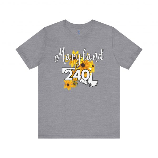 Maryland State Flower The Black-eyed Susan 240 Area Code by State of Mine Short Sleeve Tee, Casual Tee, Maryland Gift, Summer Shirt, State Pride Top, Floral Graphic Tee, Unisex T-Shirt - Image 33
