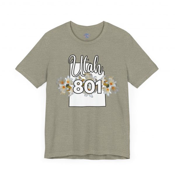 Utah State Flower Sego Lily 801 Area Code by State of Mine Floral Unisex Tee, Casual Shirt, Vintage Vibe, Gift for Utah Lovers, Summer Wear, Vacation Essential - Image 19