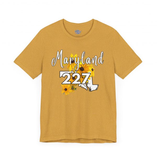 Maryland State Flower The Black-eyed Susan 227 Area Code by State of Mine Short Sleeve Tee, Casual Tee, Maryland Gift, Summer Shirt, State Pride Top, Floral Graphic Tee, Unisex T-Shirt - Image 15