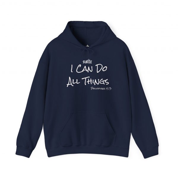 I Can Do All Things by Subtle--Unisex Dark Colored Hoodie, Cozy Sweatshirt, Faith-Based Inspirational Apparel, Philippians 4:13 - Image 41