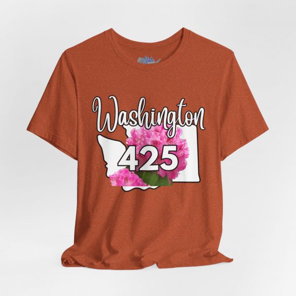 Washington State Flower the Pacific Rhododendron 425 Area Code by State of Mine Tee, Unisex Jersey Short Sleeve Shirt, Perfect for Gifts, Travel, and Casual Wear, Ideal for Summer, Birthdays, and [...] - Image 11