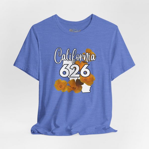 California State Flower the California Poppy 626 Area Code by State of Mine Tee, Unisex Jersey Short Sleeve Shirt, Perfect for Gifts, Travel, and Casual Wear, Ideal for Summer, Birthdays, and [...] - Image 3
