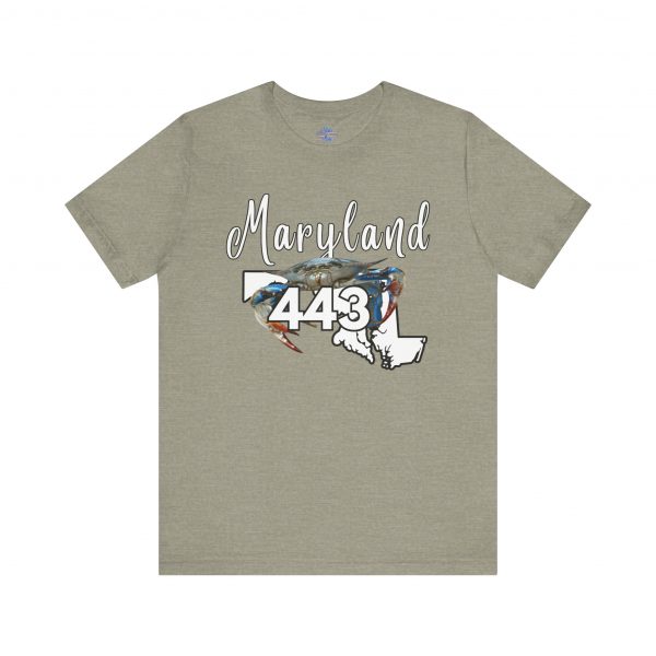 Maryland Blue Crab Design 443 Area Code by State of Mine Short Sleeve Tee, Unisex Summer Shirt, State Pride Tee, Beach T-Shirt, Gift for Marylanders - Image 33