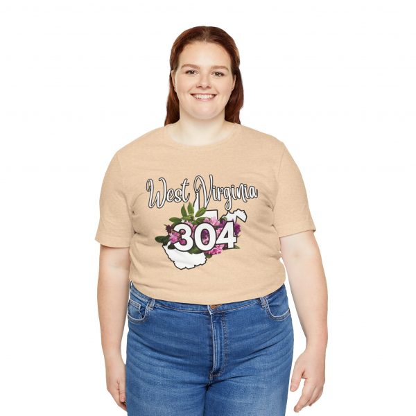 West Virginia State Flower the Rhododendron Area Code 304 by State of Mine Tee, Unisex Jersey Short Sleeve Shirt, Perfect for Gifts, Travel, and Casual Wear, Ideal for Summer, Birthdays, and [...] - Image 8