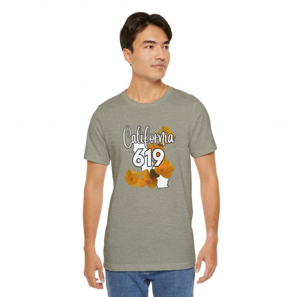 California State Flower the California Poppy 619 Area Code by State of Mine Tee, Unisex Jersey Short Sleeve Shirt, Perfect for Gifts, Travel, and Casual Wear, Ideal for Summer, Birthdays, and [...] - Image 14