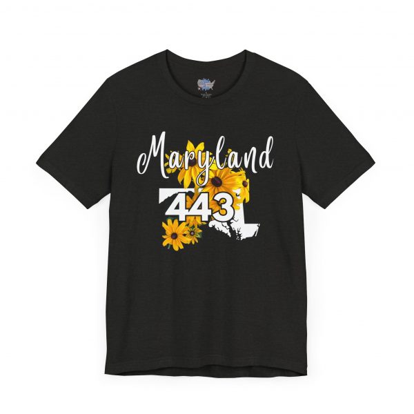 Maryland State Flower The Black-eyed Susan  227 Area Code by State of Mine Short Sleeve Tee, Casual Tee, Maryland Gift, Summer Shirt, State Pride Top, Floral Graphic Tee, Unisex T-Shirt - Image 23