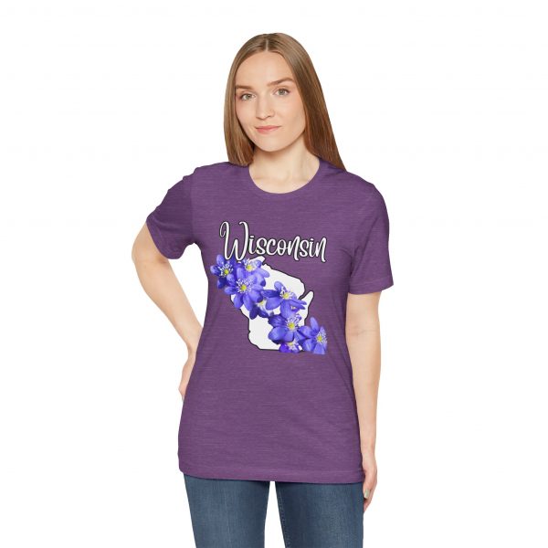 Wisconsin Floral Tee, Unisex Jersey Short Sleeve Shirt, Perfect for Gifts, Travel, and Casual Wear, Ideal for Summer, Birthdays, and [...] - Image 24