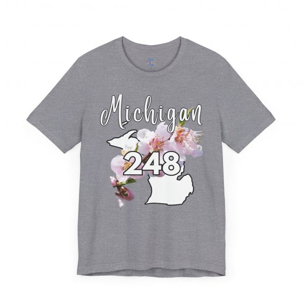 Michigan State Flower The Apple Blossom 248 Area Code by State of Mine. Unisex Jersey Short Sleeve Tee - Cozy Everyday Wear, Casual Style, Summer Essentials, Gift for Friends, Graphic Tee - Image 38