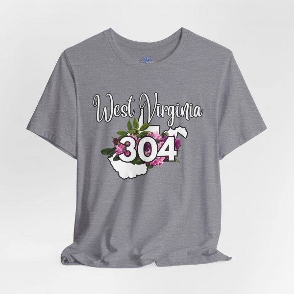 West Virginia State Flower the Rhododendron Area Code 304 by State of Mine Tee, Unisex Jersey Short Sleeve Shirt, Perfect for Gifts, Travel, and Casual Wear, Ideal for Summer, Birthdays, and [...] - Image 19