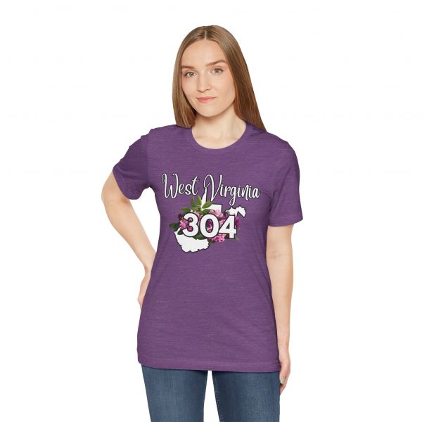 West Virginia State Flower the Rhododendron Area Code 304 by State of Mine Tee, Unisex Jersey Short Sleeve Shirt, Perfect for Gifts, Travel, and Casual Wear, Ideal for Summer, Birthdays, and [...] - Image 22