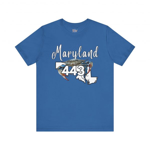 Maryland Blue Crab Design 443 Area Code by State of Mine Short Sleeve Tee, Unisex Summer Shirt, State Pride Tee, Beach T-Shirt, Gift for Marylanders - Image 45