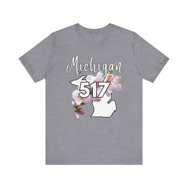 Michigan State Flower The Apple Blossom 517 Area Code by State of Mine. Unisex Jersey Short Sleeve Tee - Cozy Everyday Wear, Casual Style, Summer Essentials, Gift for Friends, Graphic Tee - Image 36