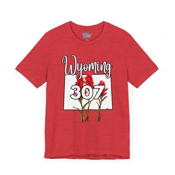 Wyoming State Flower The Indian Paintbrush Area Code 307 by State of Mine Tee - Unisex Jersey Short Sleeve T-Shirt, Nature Lover Gift, Travel Souvenir, Spring Style, Casual Wear - Image 51