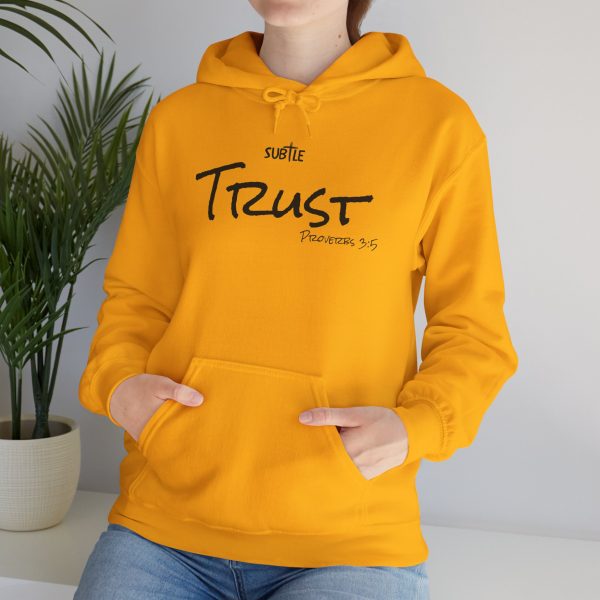 Trust by Subtle--Unisex Hoodie, Cozy Sweatshirt, Faith-Based Inspirational Apparel, Proverbs 3:5 - Image 3