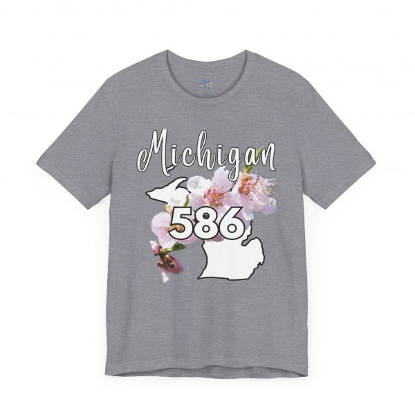 Michigan State Flower The Apple Blossom 586 Area Code by State of Mine. Unisex Jersey Short Sleeve Tee - Cozy Everyday Wear, Casual Style, Summer Essentials, Gift for Friends, Graphic Tee - Image 38