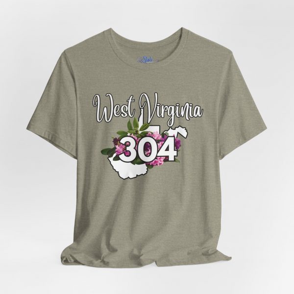 West Virginia State Flower the Rhododendron Area Code 304 by State of Mine Tee, Unisex Jersey Short Sleeve Shirt, Perfect for Gifts, Travel, and Casual Wear, Ideal for Summer, Birthdays, and [...] - Image 15
