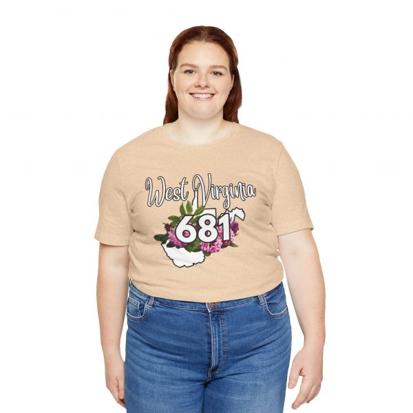 West Virginia State Flower the Rhododendron Area Code 681 by State of Mine Tee, Unisex Jersey Short Sleeve Shirt, Perfect for Gifts, Travel, and Casual Wear, Ideal for Summer, Birthdays, and [...] - Image 8