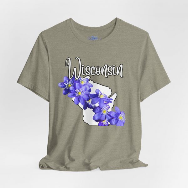 Wisconsin Floral Tee, Unisex Jersey Short Sleeve Shirt, Perfect for Gifts, Travel, and Casual Wear, Ideal for Summer, Birthdays, and [...] - Image 13