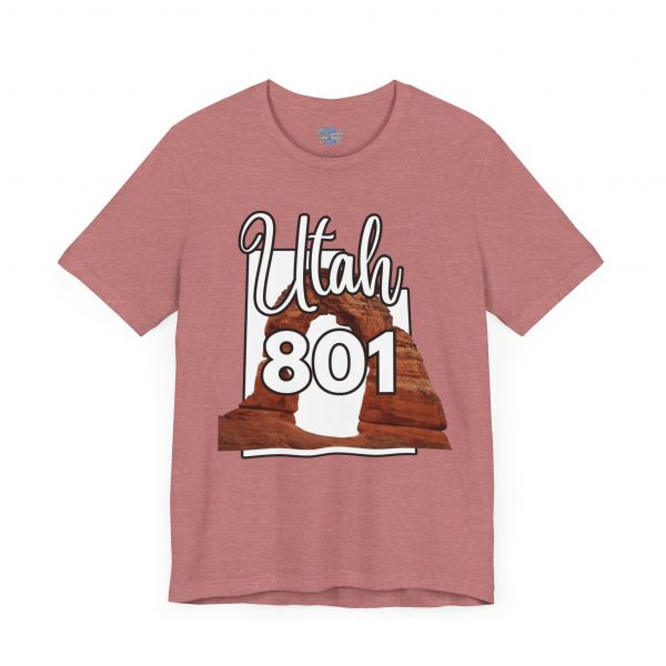 Utah 801 Area Code Arches by State of Mine. Unisex Jersey Tee, Outdoor Adventure Shirt, Travel Gift, Casual Wear, Summer Tee, Unique Design - Image 10