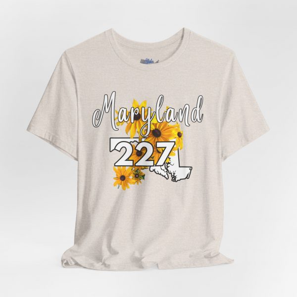 Maryland State Flower The Black-eyed Susan 227 Area Code by State of Mine Short Sleeve Tee, Casual Tee, Maryland Gift, Summer Shirt, State Pride Top, Floral Graphic Tee, Unisex T-Shirt - Image 7