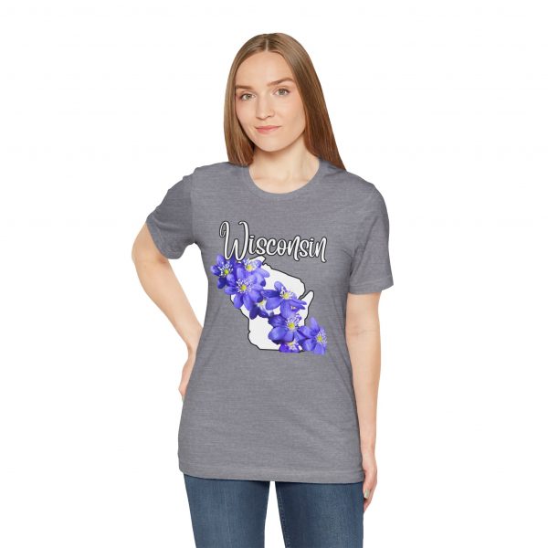 Wisconsin Floral Tee, Unisex Jersey Short Sleeve Shirt, Perfect for Gifts, Travel, and Casual Wear, Ideal for Summer, Birthdays, and [...] - Image 22