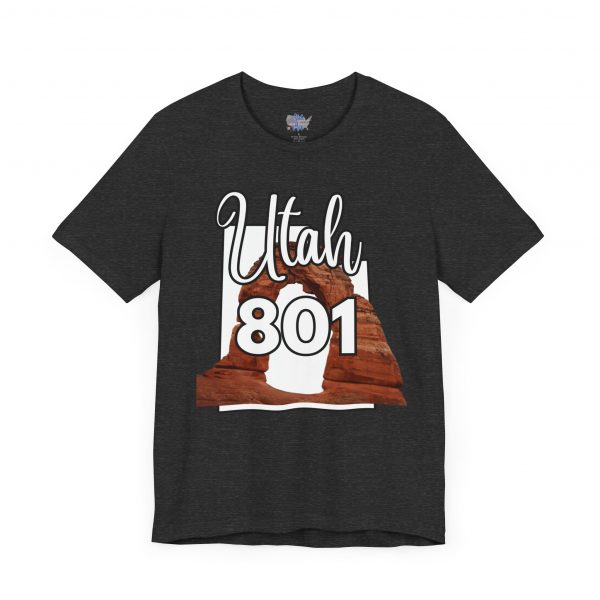 Utah 801 Area Code Arches by State of Mine. Unisex Jersey Tee, Outdoor Adventure Shirt, Travel Gift, Casual Wear, Summer Tee, Unique Design - Image 43