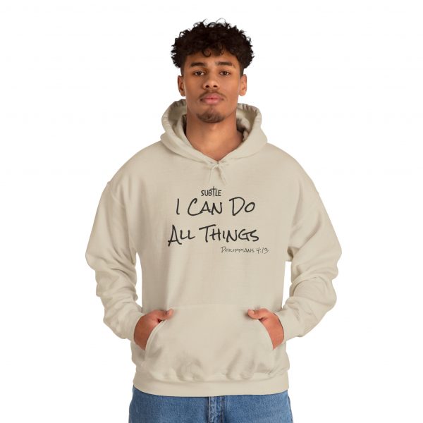 I Can Do All Things by Subtle--Unisex Hoodie, Cozy Sweatshirt, Faith-Based Inspirational Apparel, Philippians 4:13 - Image 4