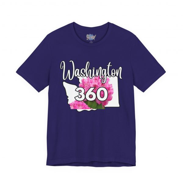 Washington State Flower the Pacific Rhododendron 360 Area Code by State of Mine Tee, Unisex Jersey Short Sleeve Shirt, Perfect for Gifts, Travel, and Casual Wear, Ideal for Summer, Birthdays, and [...] - Image 25
