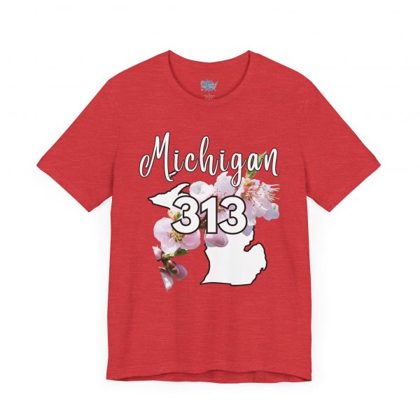 Michigan State Flower The Apple Blossom 313 Area Code by State of Mine. Unisex Jersey Short Sleeve Tee - Cozy Everyday Wear, Casual Style, Summer Essentials, Gift for Friends, Graphic Tee - Image 54