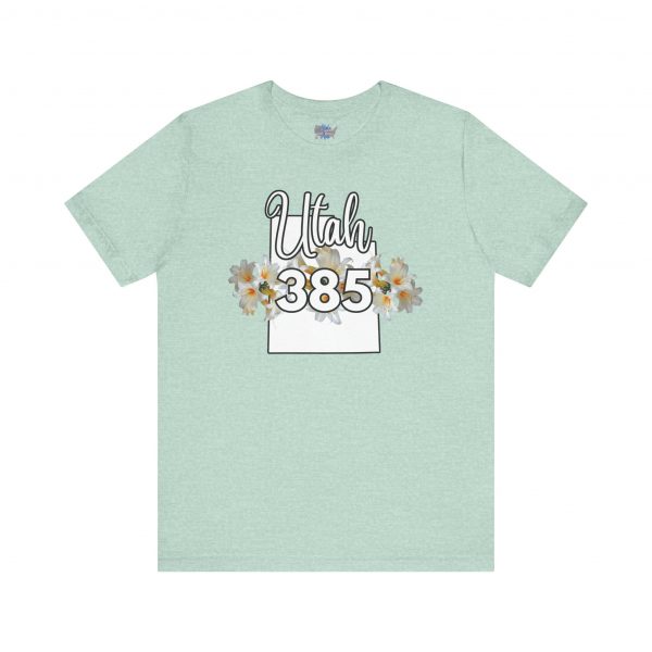 Utah State Flower Sego Lily 385 Area Code by State of Mine Floral Unisex Tee, Casual Shirt, Vintage Vibe, Gift for Utah Lovers, Summer Wear, Vacation Essential - Image 25