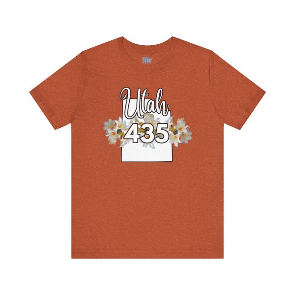 Utah State Flower Sego Lily 435 Area Code by State of Mine Floral Unisex Tee, Casual Shirt, Vintage Vibe, Gift for Utah Lovers, Summer Wear, Vacation Essential - Image 9